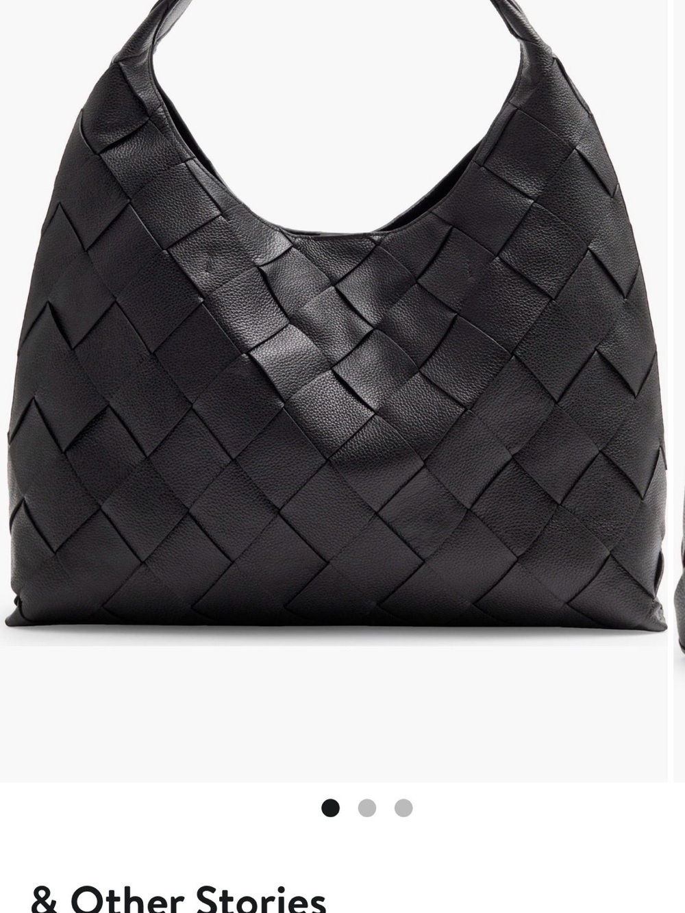 & Other Stories Black Woven Shoulder Hobo